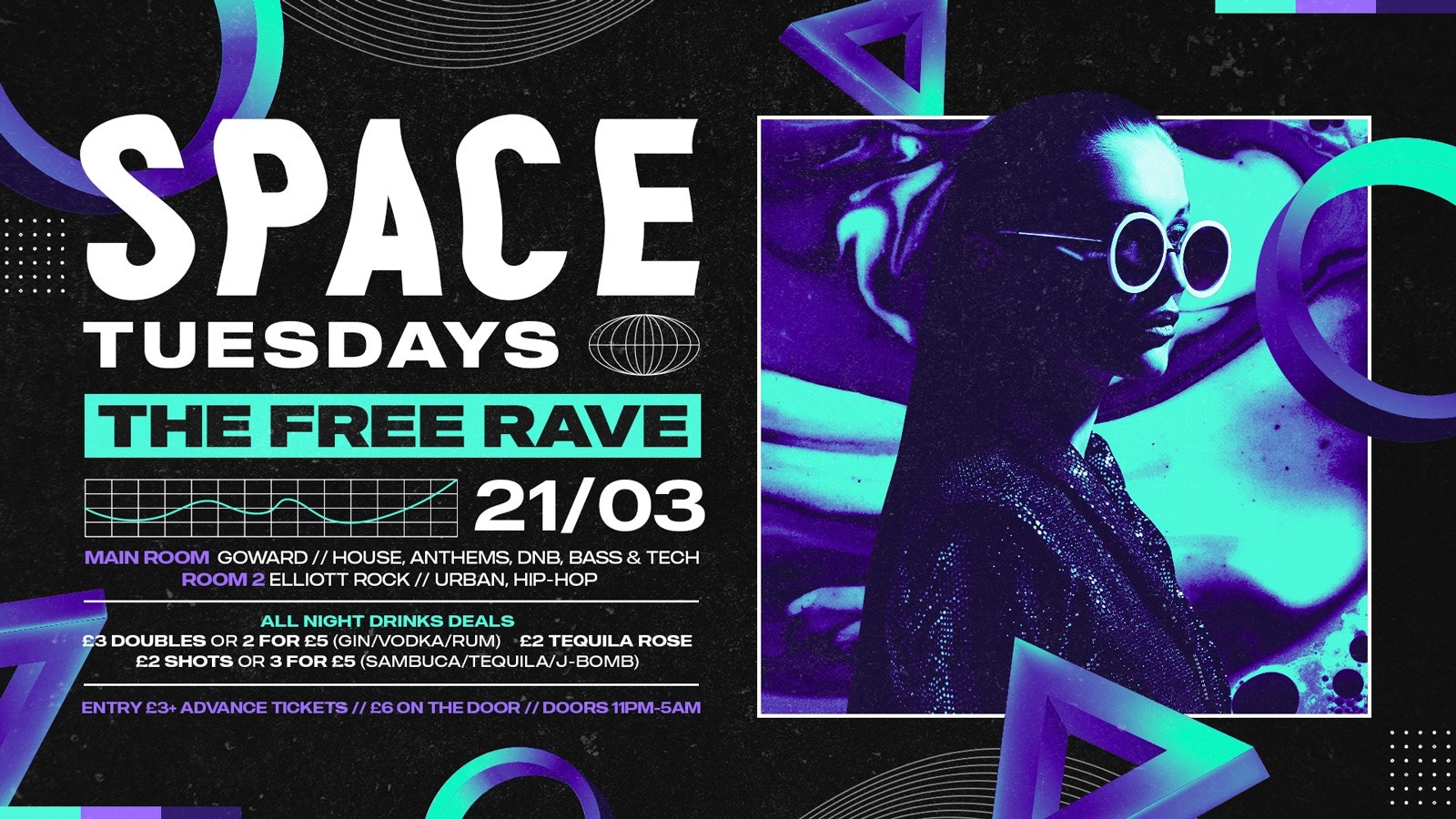 Space Tuesdays – The Free Rave – 21st March – (Free Jbomb on arrival for everyone before 12:30)