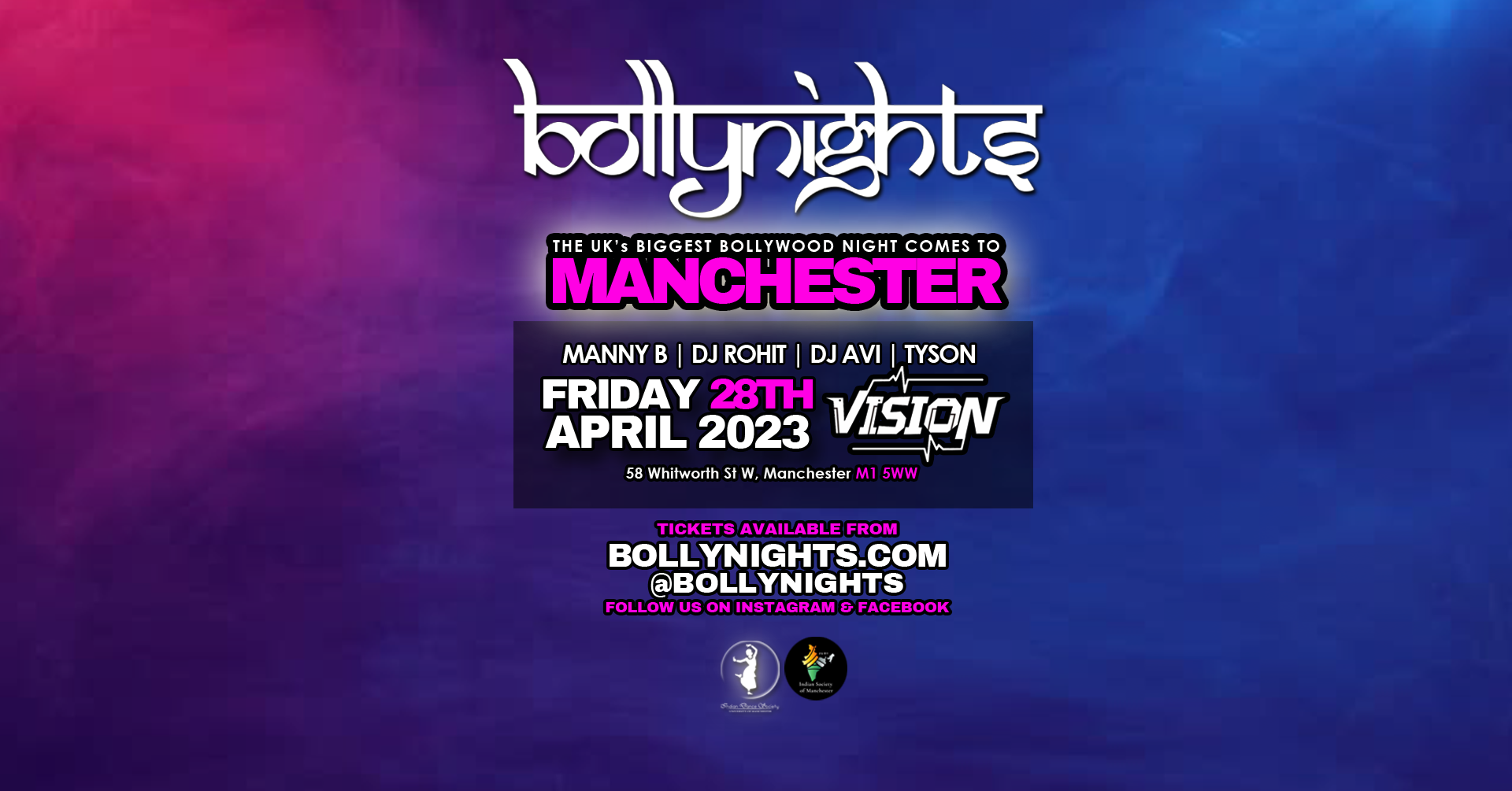 Bollynights Manchester – Friday 28th April | Vision Nightclub