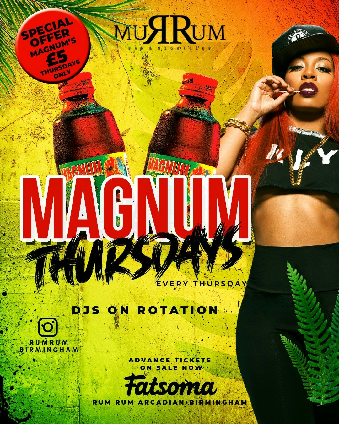 MAGNUM STUDENT THURSDAYS 🌸  IN ARCADIAN DRINKS FROM £5 ALL NIGHT !! FREE ONLINE TICKETS*