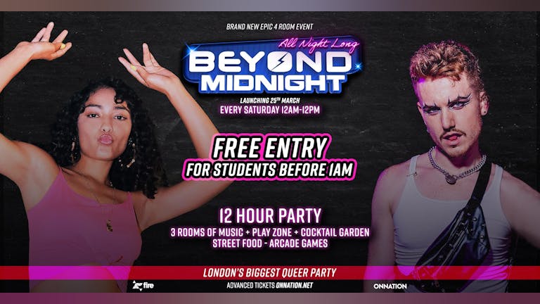 Beyond Midnight - Tommy Love Live - FREE LGBTQ+ Student Party