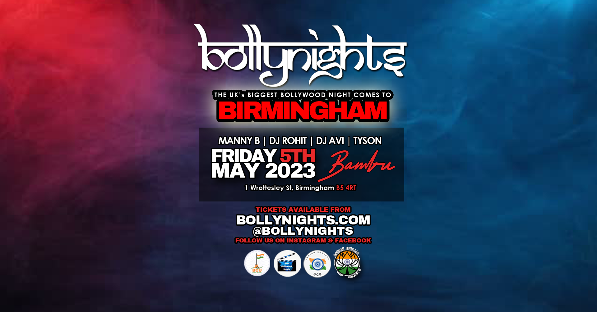 Bollynights Birmingham – Friday 5th May | Bambu