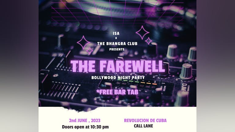 ISA Leeds | Bollywood Night / FAREWELL - Friday 2nd June | Revolucion de Cuba