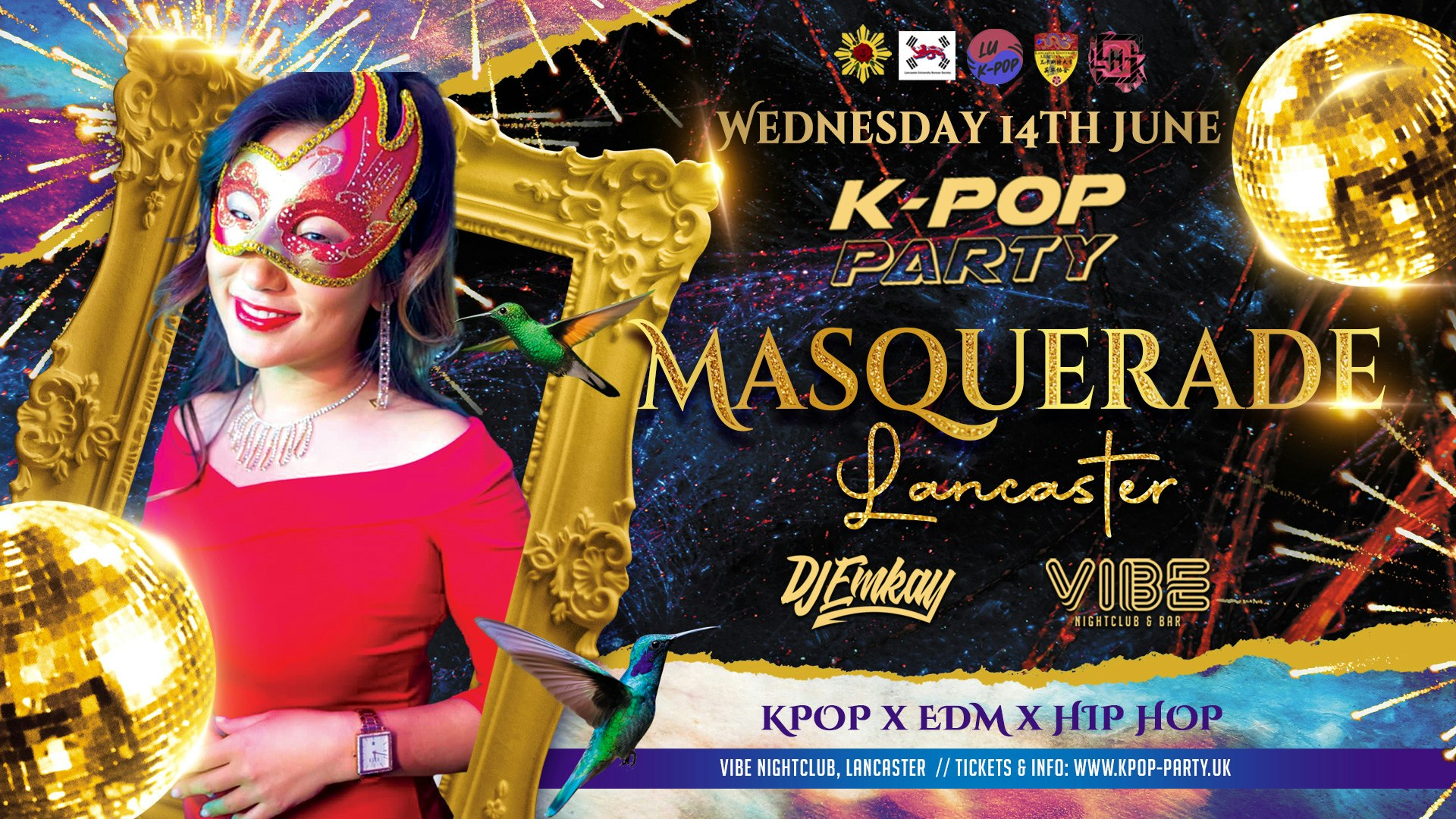 K-Pop Masquerade Party Lancaster – with DJ EMKAY | Wednesday 14th June
