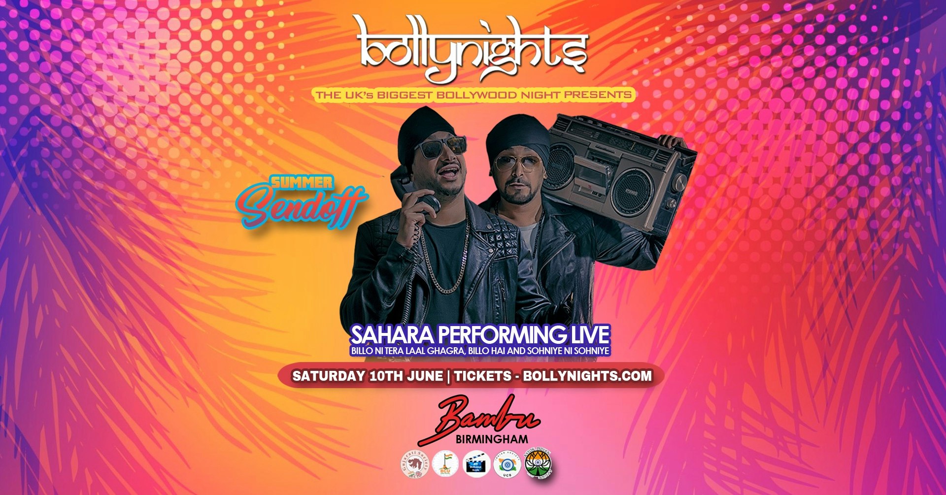 Bollynights Birmingham – SAHARA PERFORMING LIVE – Saturday 10th June | Bambu Nightclub