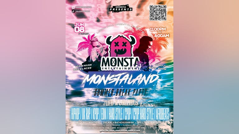 Monsta Leeds Presents 'MONSTALAND' Summer Break Party! @Pryzm MAIN ROOM