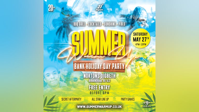 SUMMER WARM UP - BANK HOLIDAY DAY PARTY
