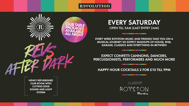 Revs After Dark - Every Saturday 🕺
