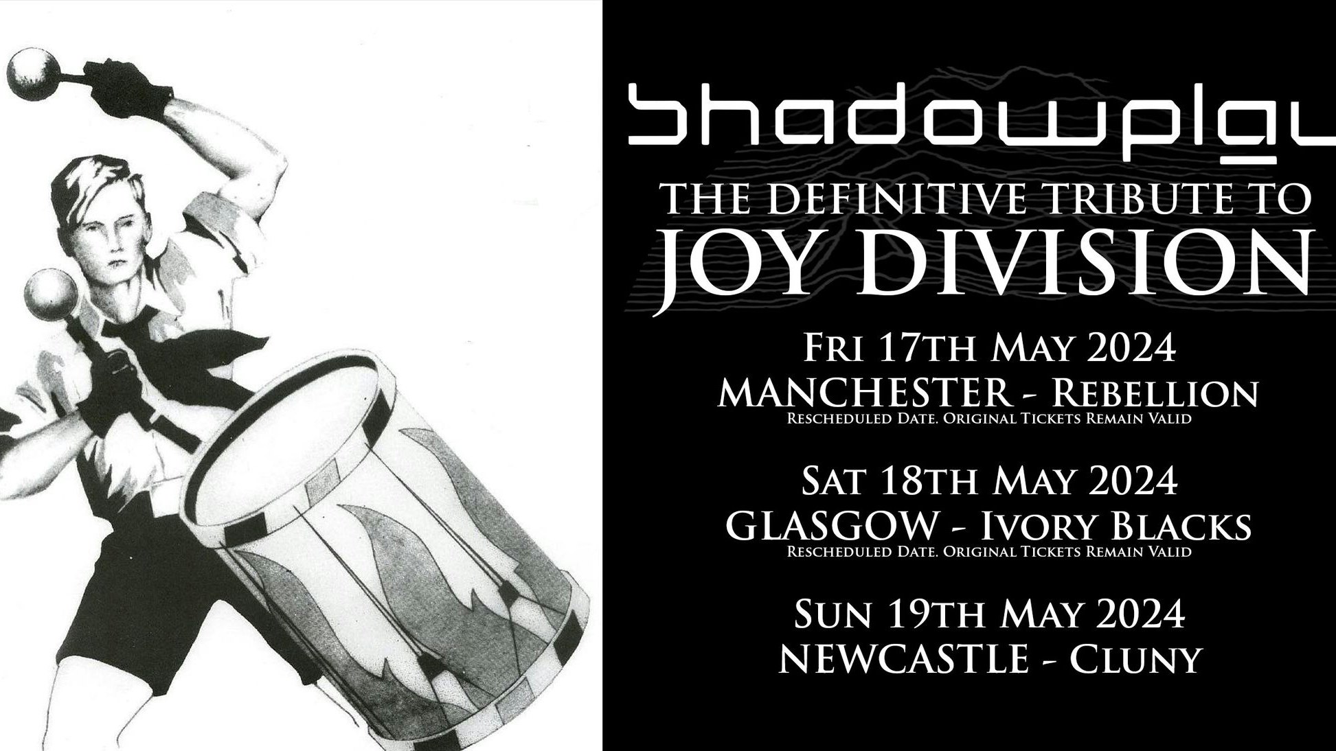 SHADOWPLAY – The Definitive JOY DIVISION Tribute RESCHEDULED SHOW!