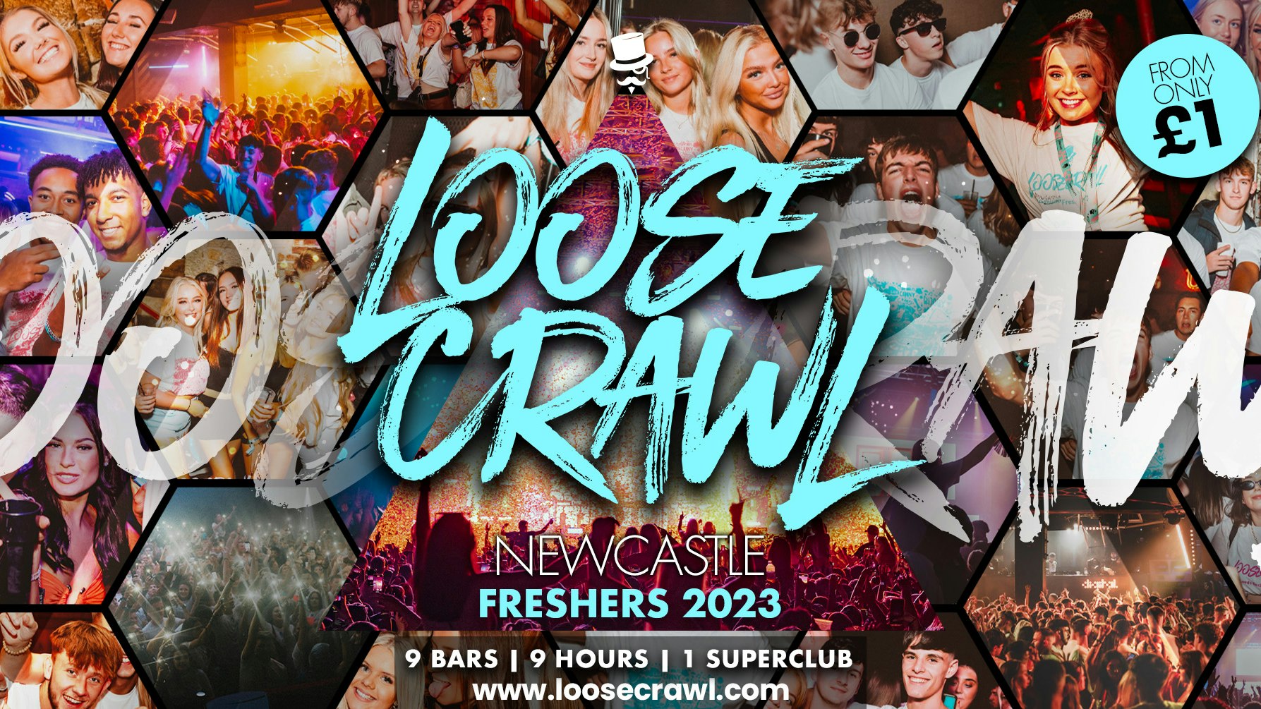 LOOSECRAWL NEWCASTLE – FINAL 150 TICKETS 95% SOLD OUT! | 3000 FRESHERS – 9 BARS – 9 HOURS – 1 SUPERCLUB! | TICKETS FROM £1 🥳  THE UKS CRAZIEST BAR CRAWL