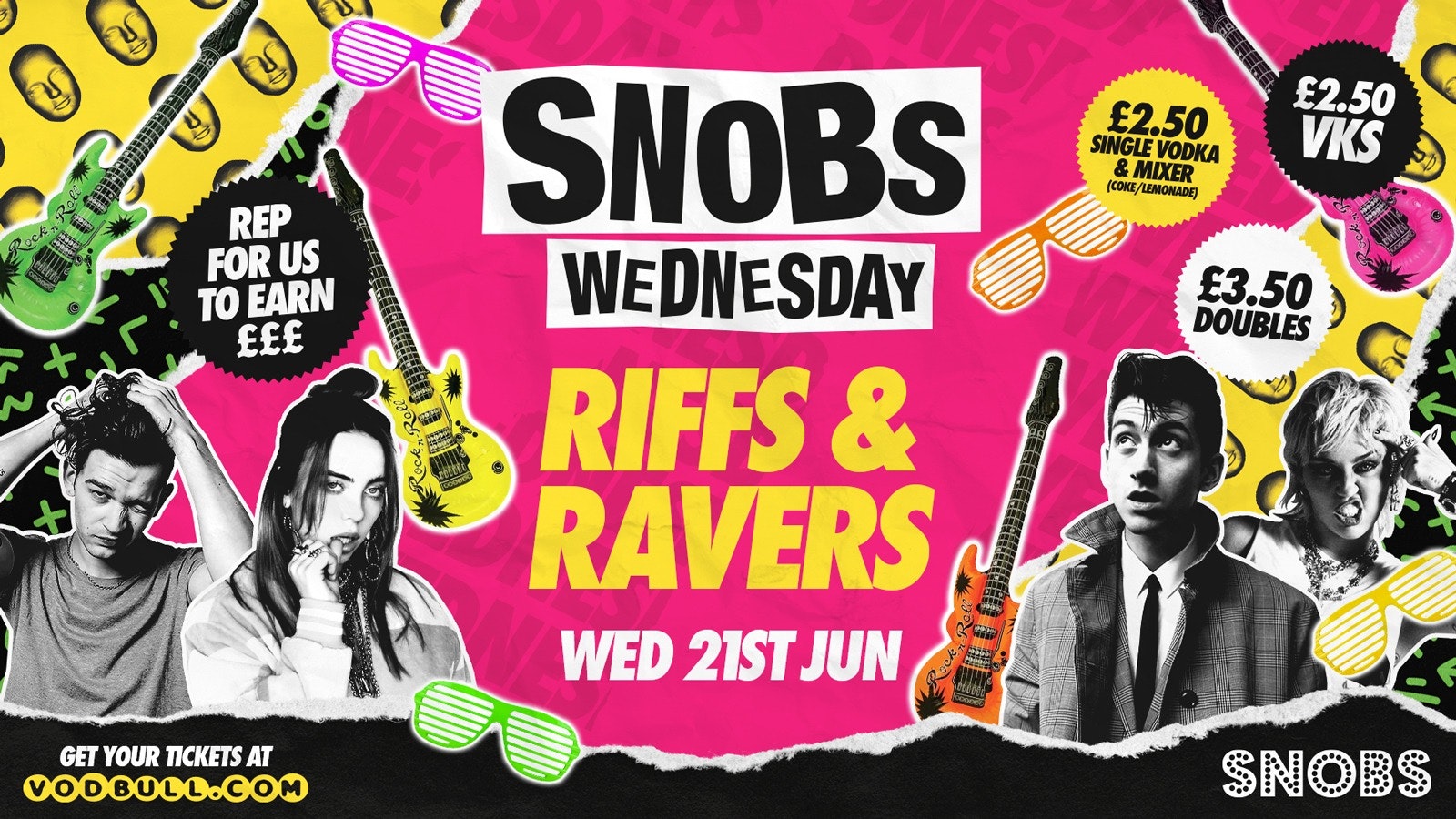 🎶 Snobs Wednesday!🔥 TONIGHT 🎸RIFFS & RAVERS 🎸 🎶 21/06