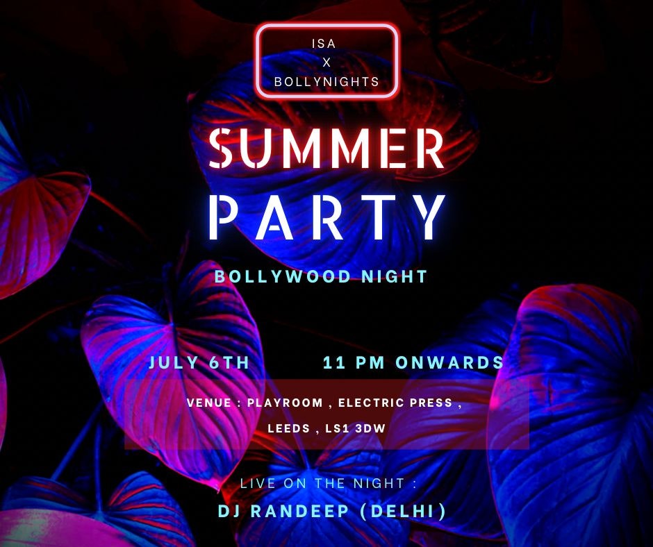 Summer Bollywood Night Leeds  – Thursday 6th July | Playroom