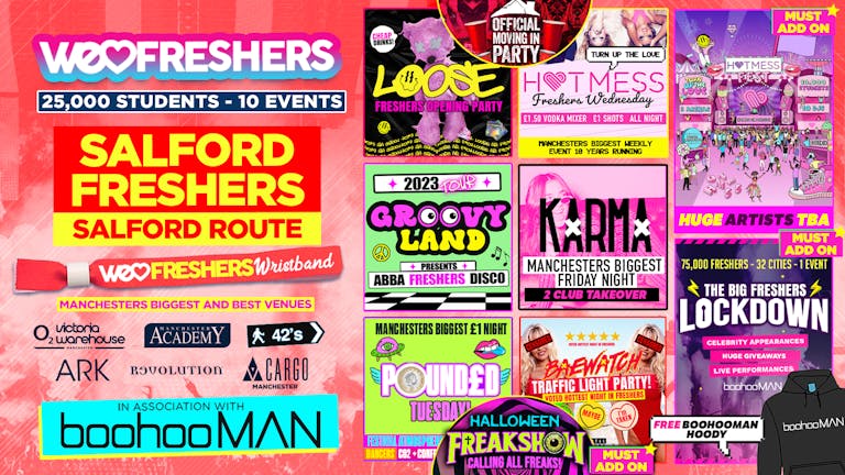 WE LOVE SALFORD FRESHERS ULTIMATE WRISTBAND! 🎉 ☮️ In Association with BoohooMAN! - (The Salford Route)!! + FREE BoohooMAN HOODIE 🏆 LIMITED AVAILABILITY! 