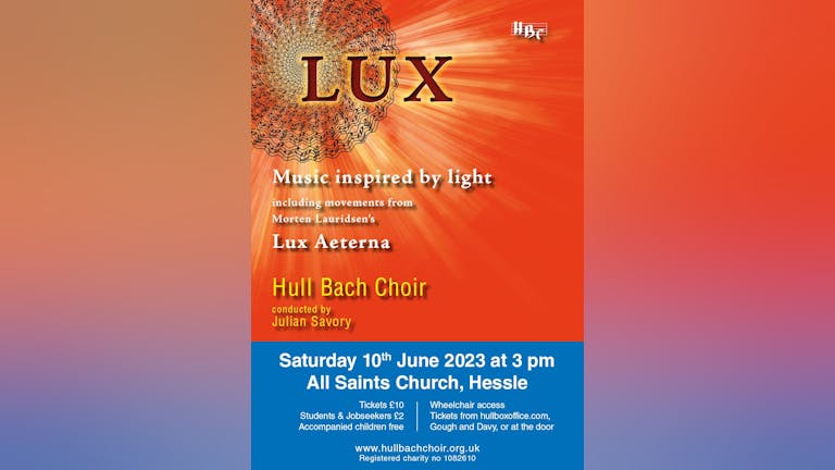 LUX music inspired by light, Hull Bach Choir