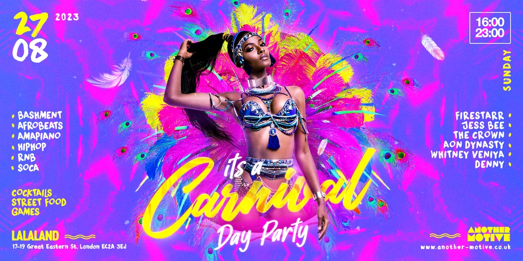 ☆ It’s A Carnival day party – Bank Hols Sunday ☆