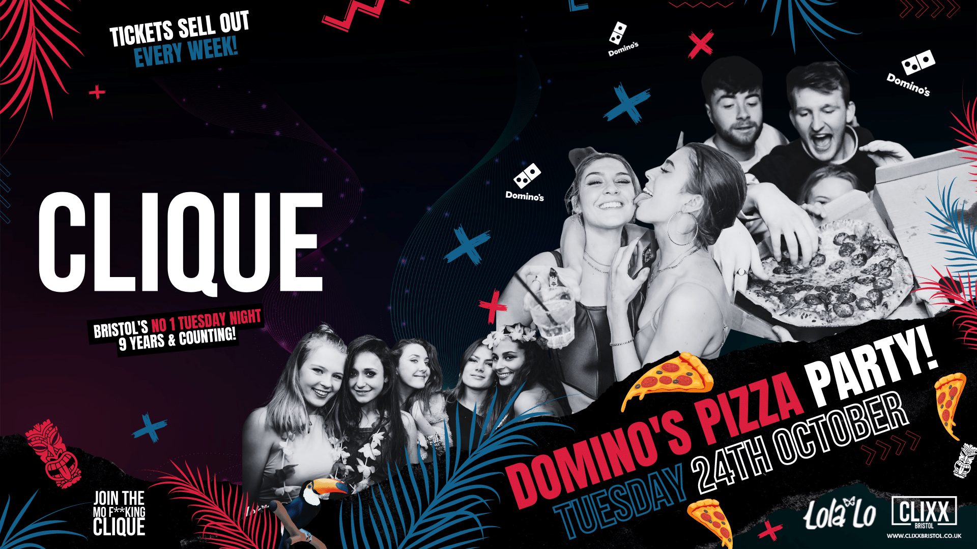 CLIQUE | Domino’s Pizza Party 🍕 // JOIN THE MO F**KING CLIQUE 🔥