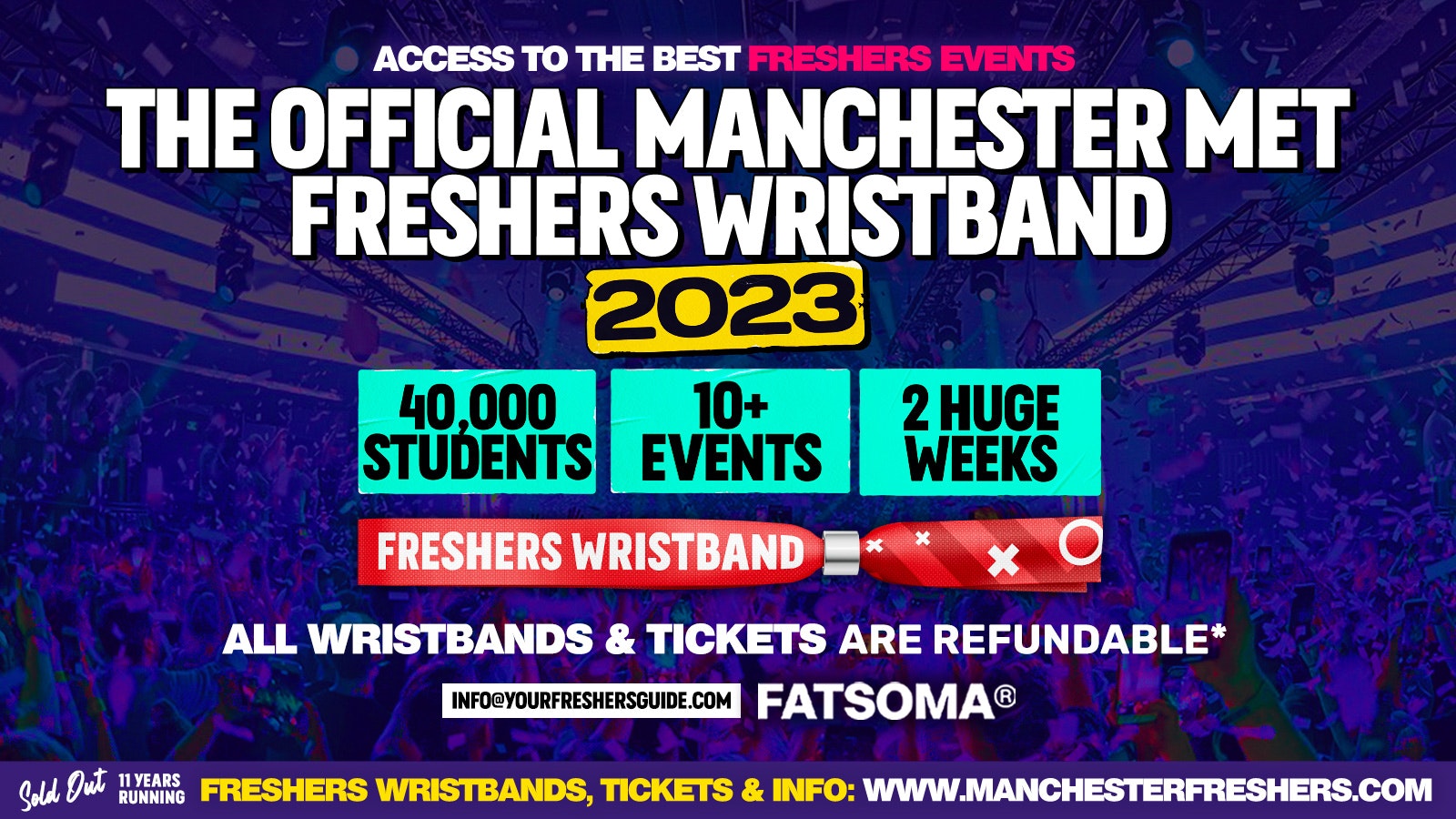 THE OFFICIAL LOWERCASE MANCHESTER FRESHERS WRISTBAND 2023 – [MET WEEK] 🏆