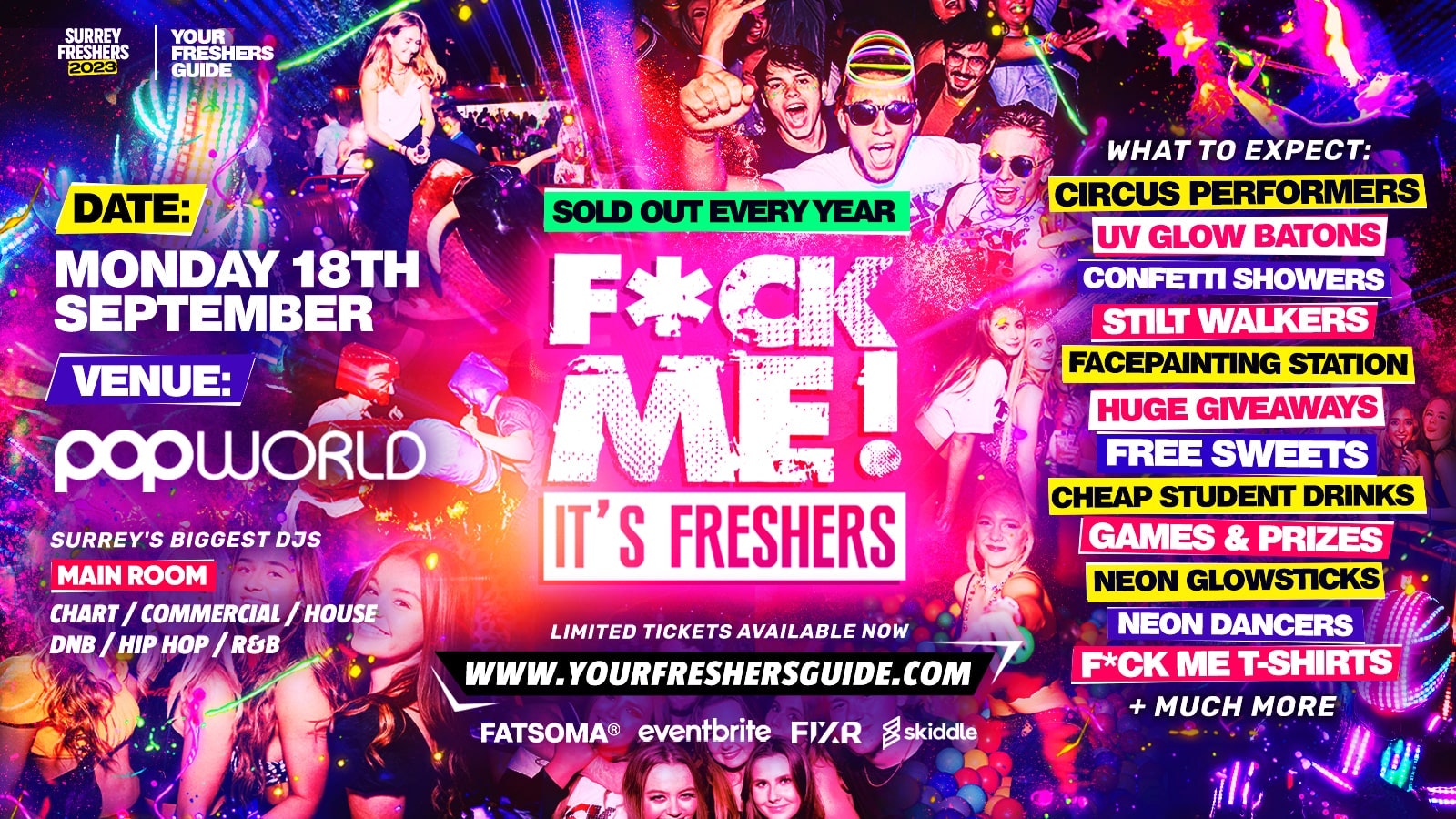 F*CK ME It’s Freshers | Surrey / Guildford Freshers 2023 – Under 25 Tickets Remaining! ⚠️