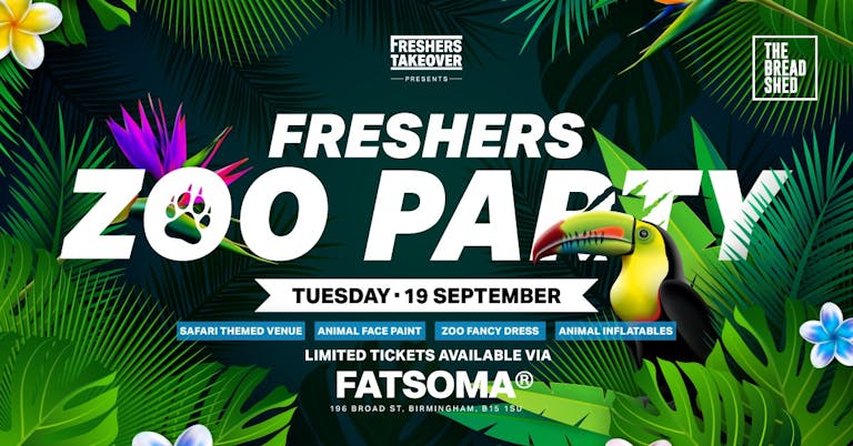 Manchester Freshers Zoo Party | Bread Shed 