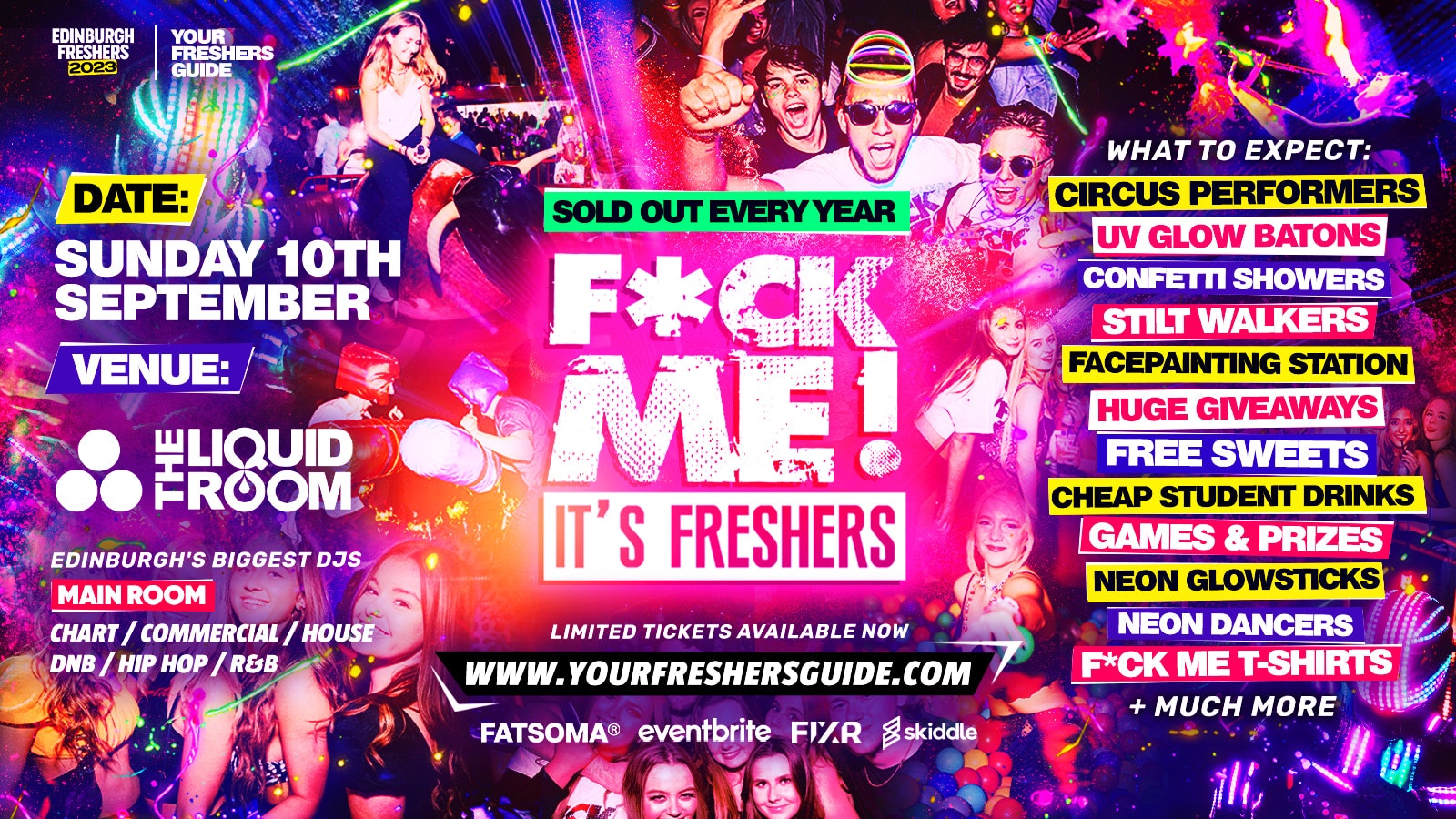 F*CK ME It’s Freshers | Edinburgh Freshers 2023 – Under 50 Tickets Remaining! ⚠️