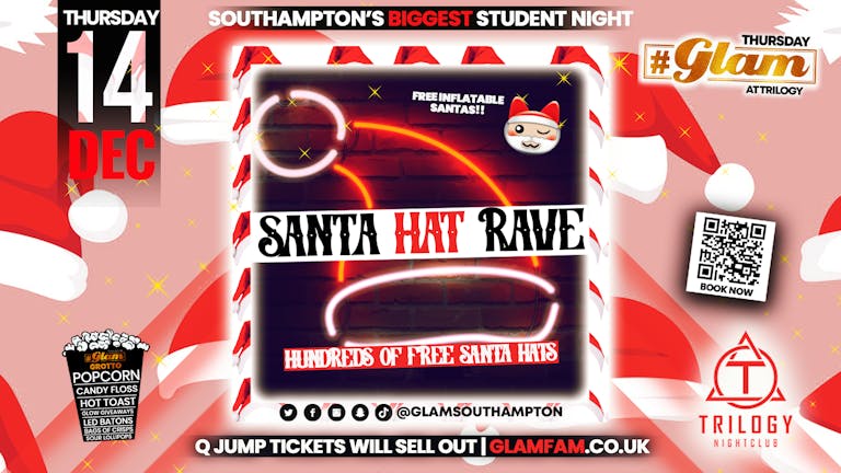 Glam - Southampton's Biggest Student Night - Santa Hat Rave! 🎅