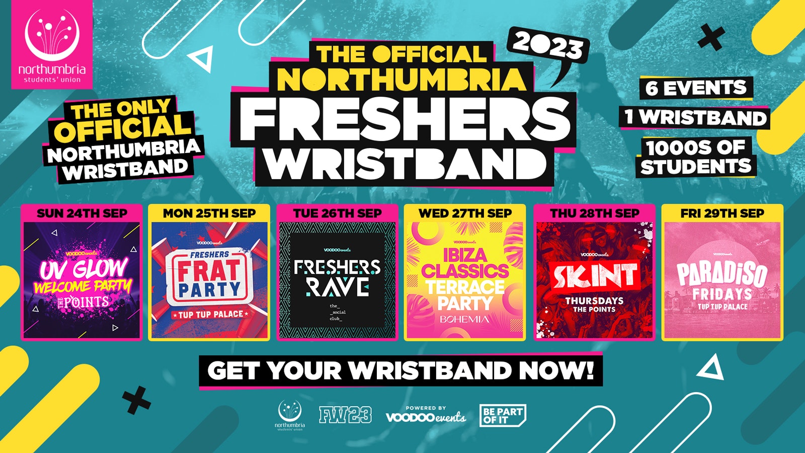 THE OFFICIAL NORTHUMBRIA FRESHERS WEEK WRISTBAND