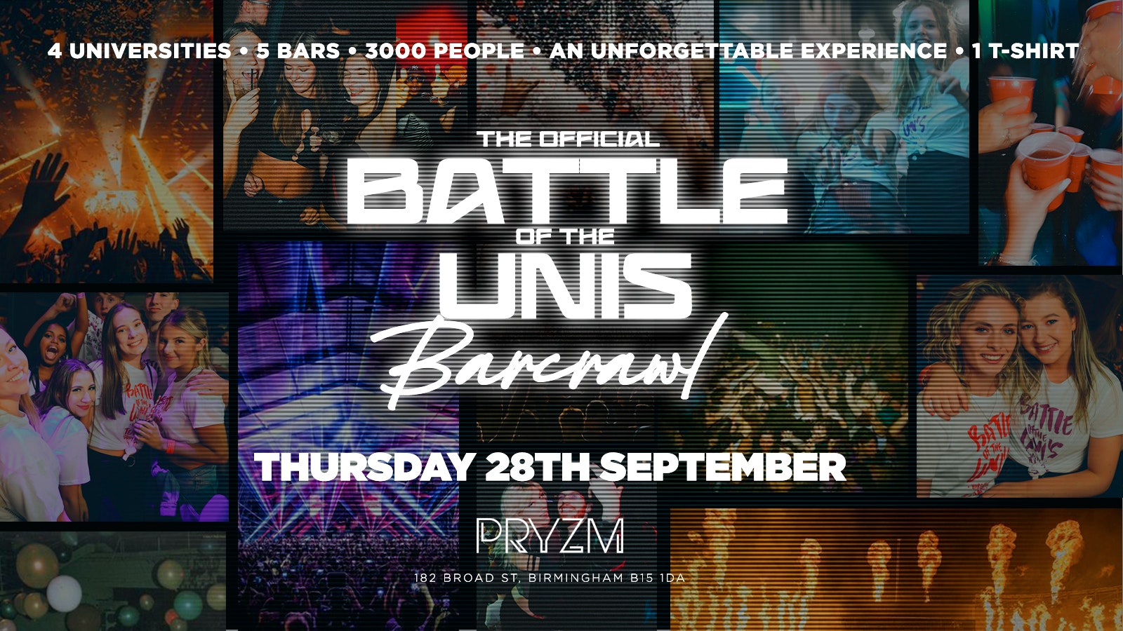 Official Battle Of The Unis Bar Crawl ending at HEIDIS [FINAL T-SHIRTS REMAIN]