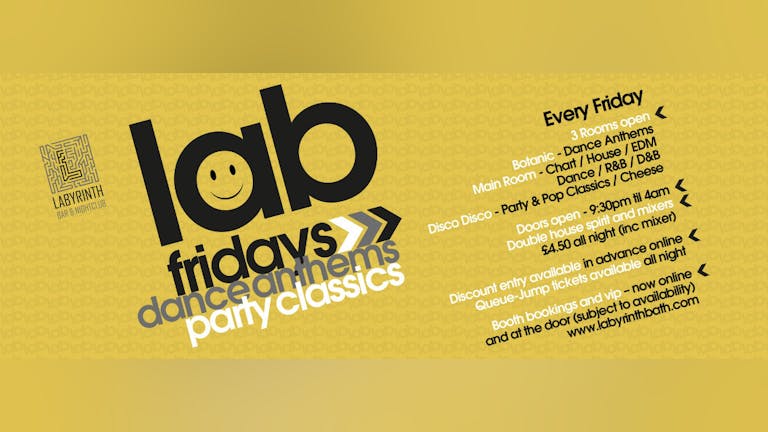 Labs Friday - Dance Anthems & party classics 