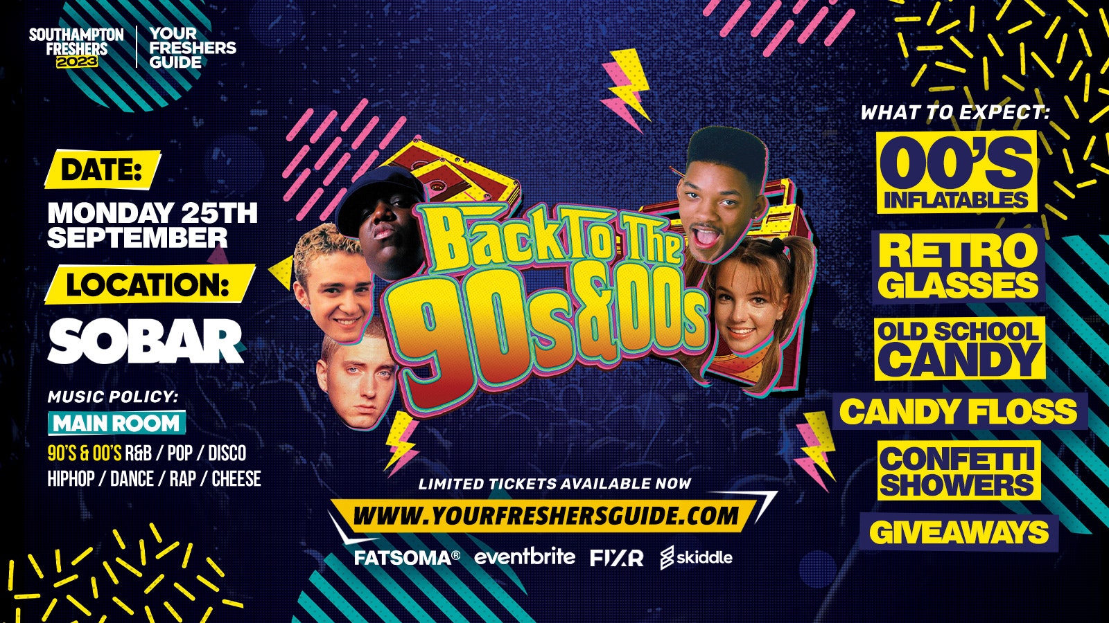 Back to the 90s & 00s – Freshers Throwback Party | Southampton Freshers 2023