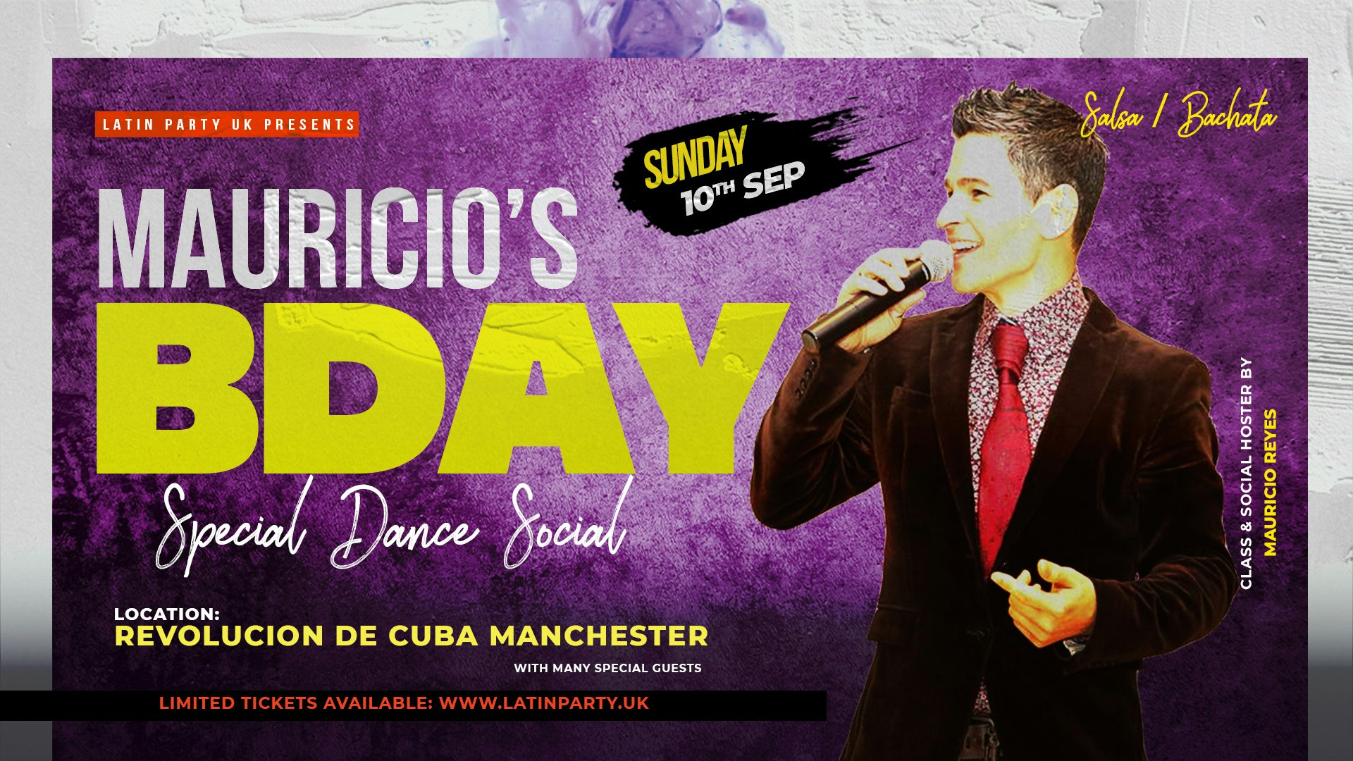 Mauricio’s Birthday Special  –  Salsa x Bachata – Sunday 10th September | Revolucion de Cuba Manchester