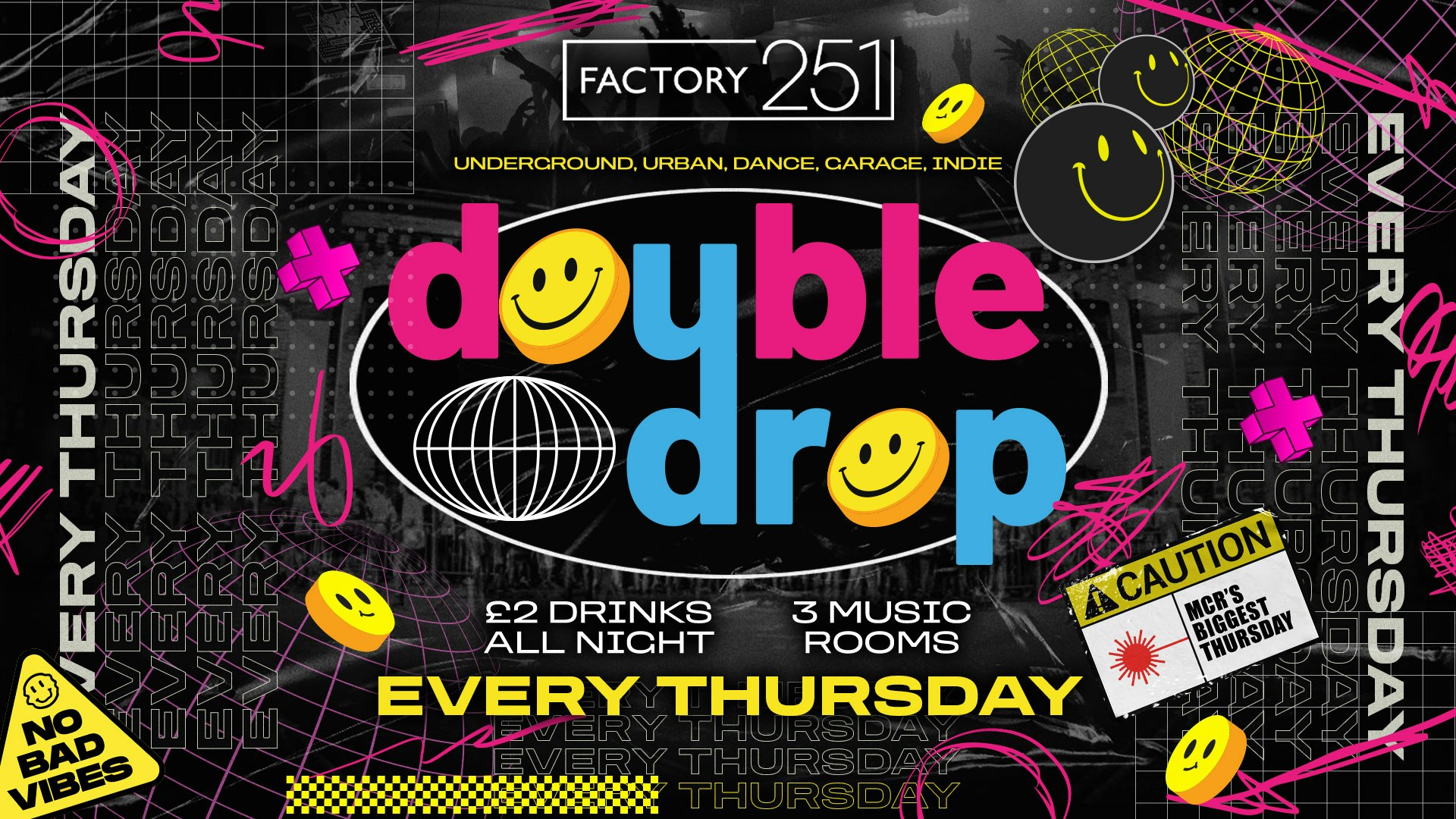 DOUBLE DROP ⚠️ FACTORY !! FRESHERS WEEK  🚧 MANCHESTER’S BIGGEST THURSDAY 2 YEARS RUNNING 🔊