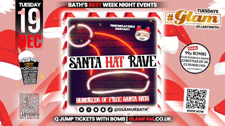 Glam - Santa Hat Rave! 🎅 Bath's Best Student Events!