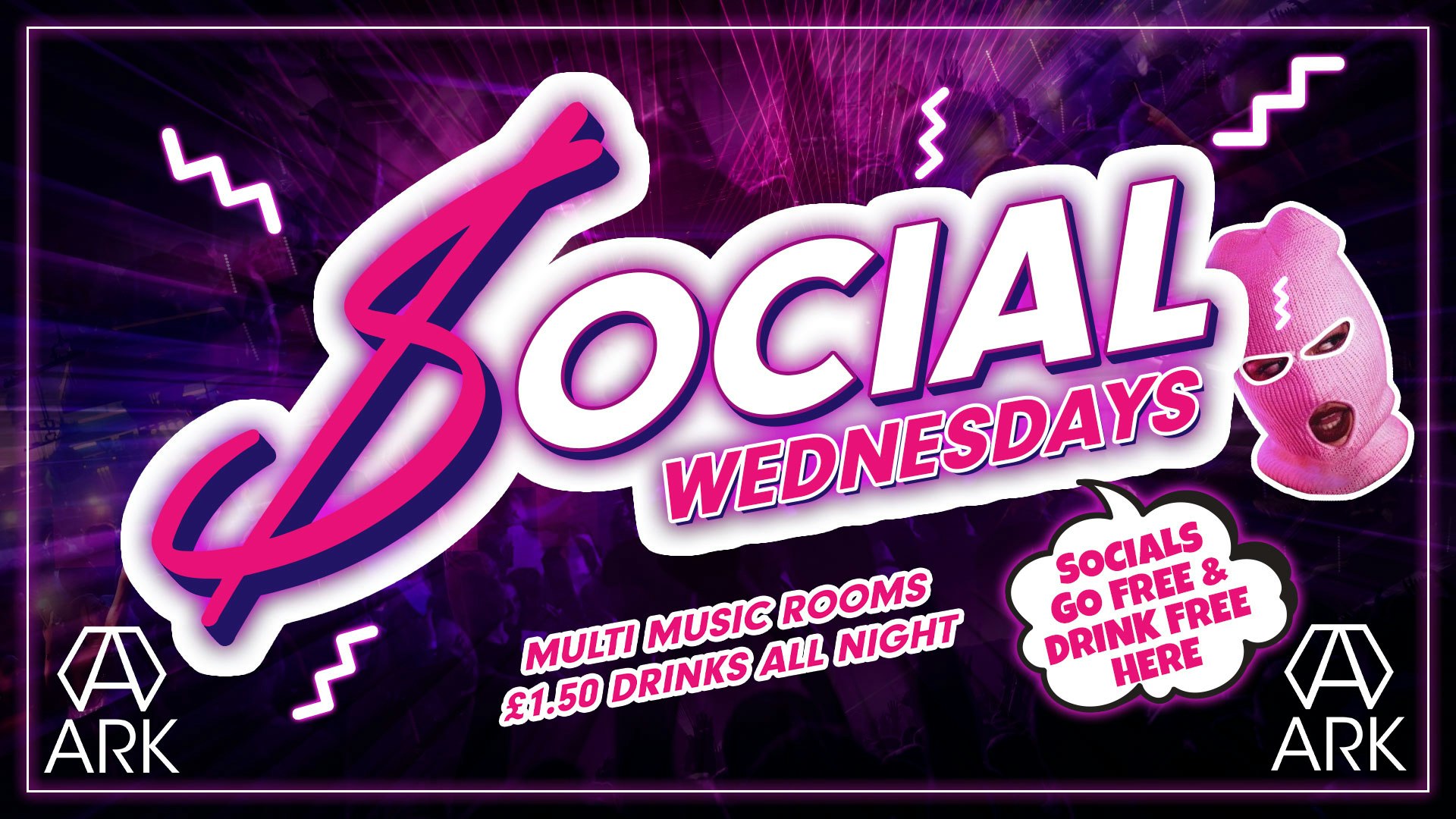 $OCIAL Wednesdays @ ARK 🤫 MCR’s Worst kept secret !! £1.50 Drinks ALL NIGHT