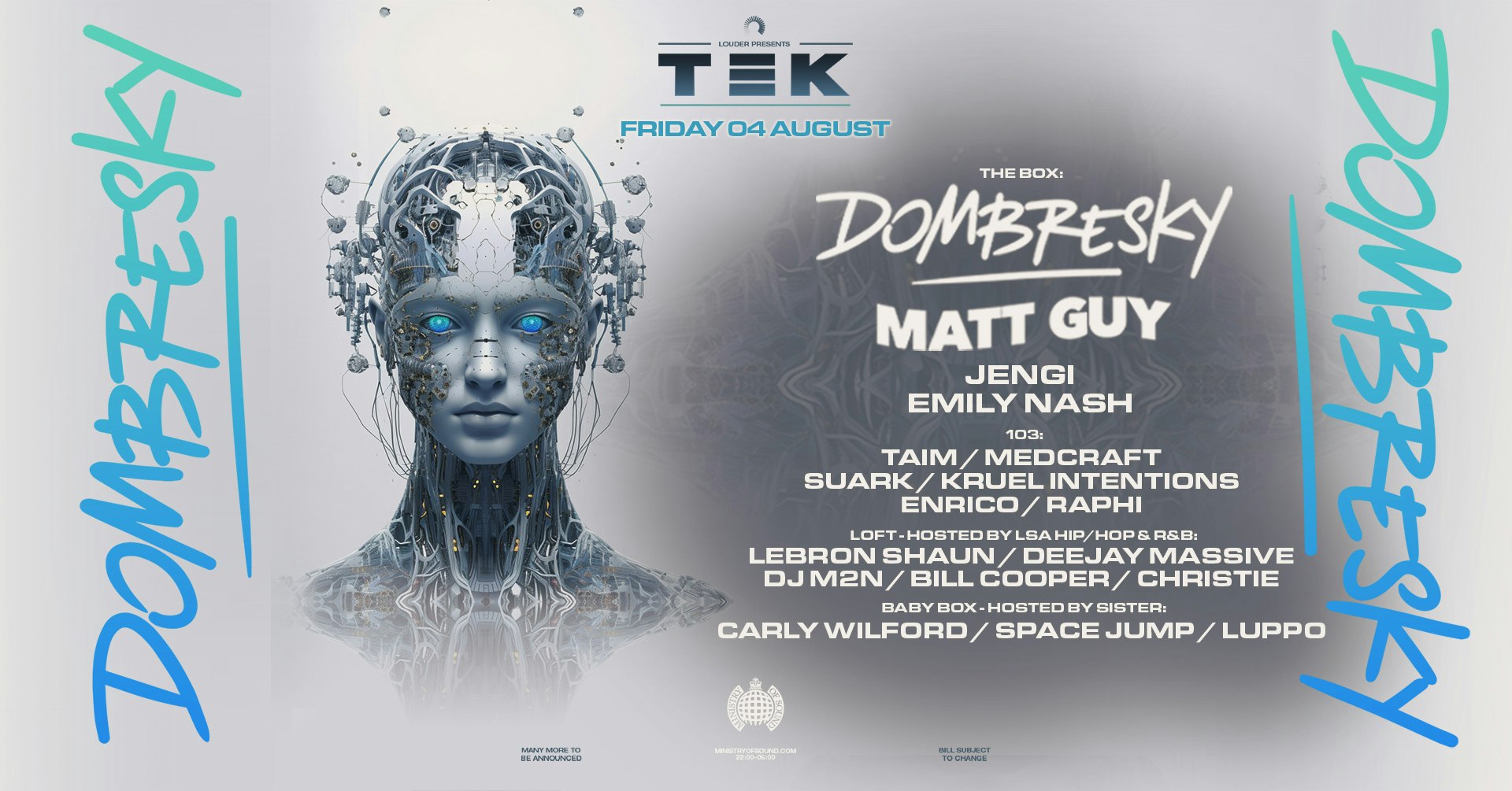 Ministry of Sound Presents: Dombresky, Matt Guy, Jengi & Emily Nash 🎧 – £5 TICKETS OUT NOW!