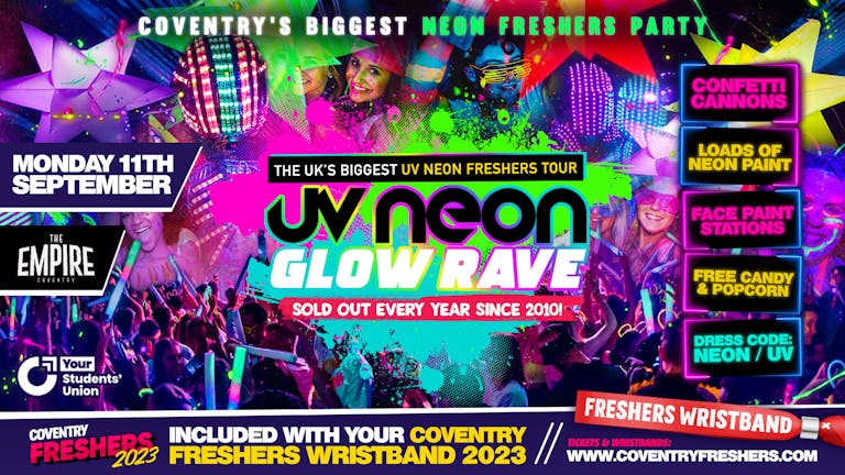 UV Neon Glow Rave | Official Coventry Freshers 2023