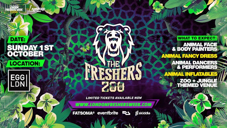 The Freshers Zoo @ Egg London - The Ultimate Jungle - London Freshers Week 2023