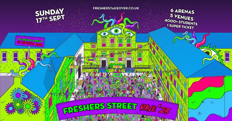 Sheffield Freshers | The Big UV Neon Rave | Freshers Street Rave | Crystal Stage