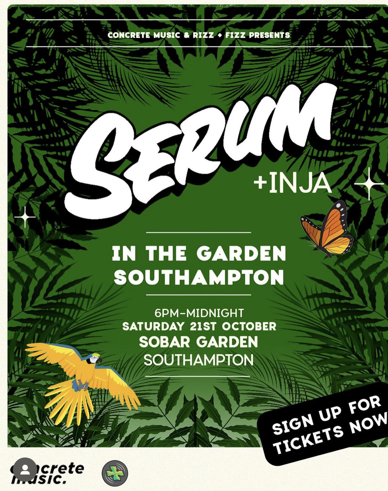 Serum - In The Garden - Concrete X Rizz+Fizz at Sobar Southampton ...