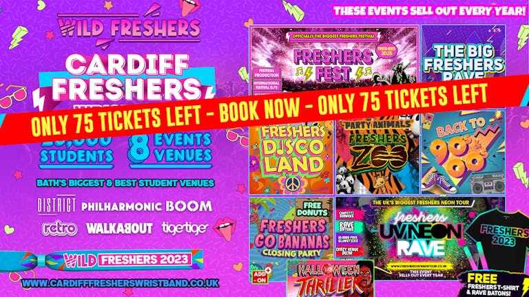 WILD CARDIFF [MET WEEK] FRESHERS WRISTBAND⚡️FINAL 60 TICKETS! 🚨 Including the Biggest Events in Cardiff Freshers 🎉