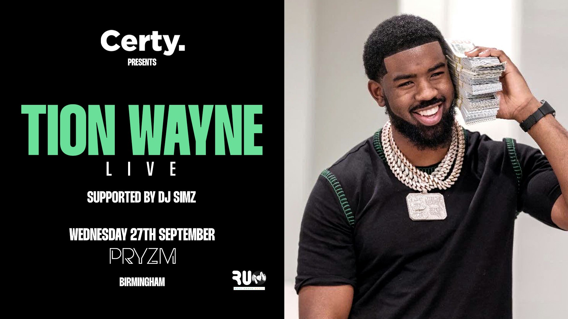 Certy presents TION WAYNE + DJ Simz – PRYZM [150 TICKETS LEFT!]