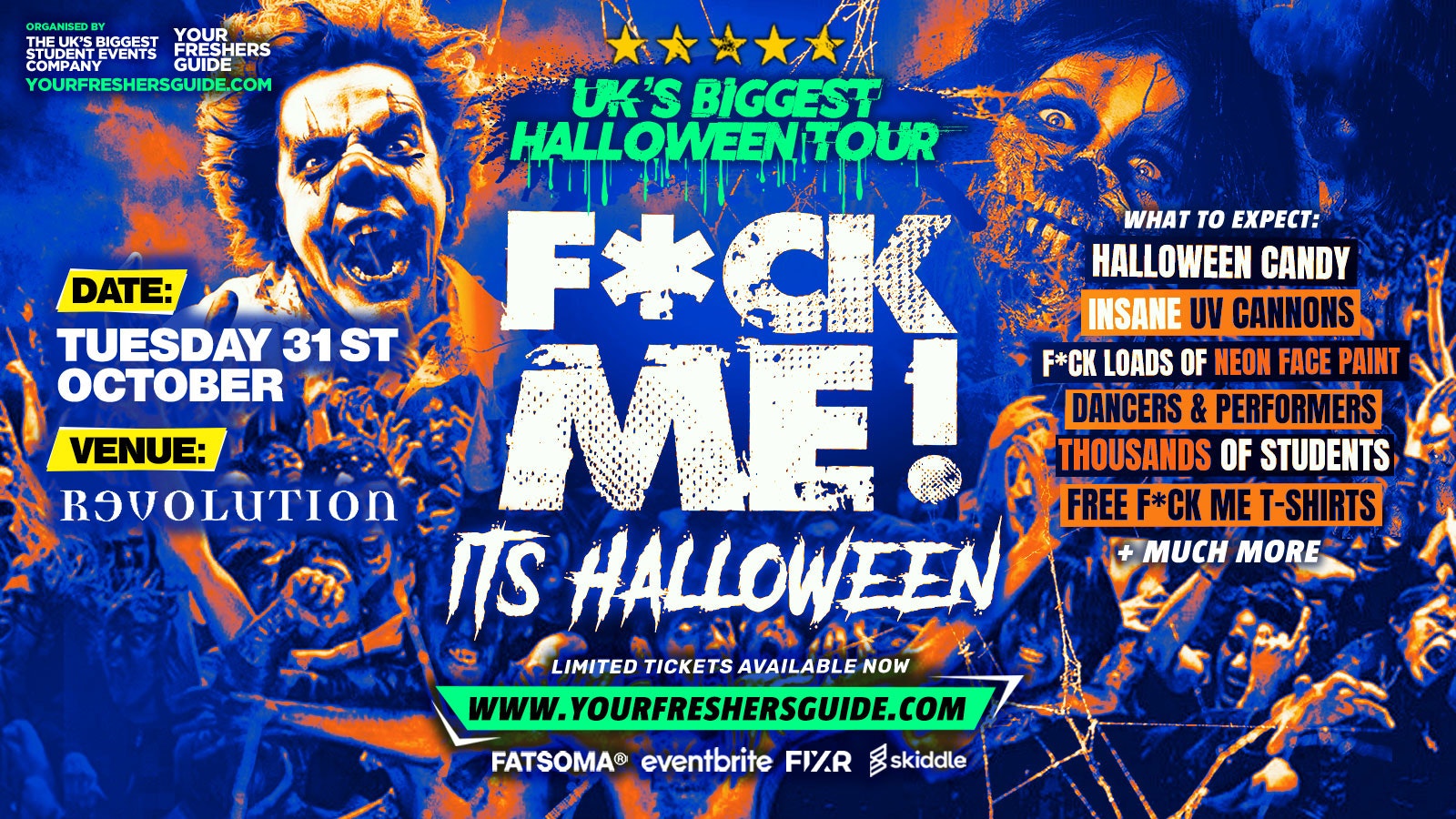 F*CK ME It’s Halloween | Loughborough Freshers 2023 – Under 50 Tickets remaining ⚠️