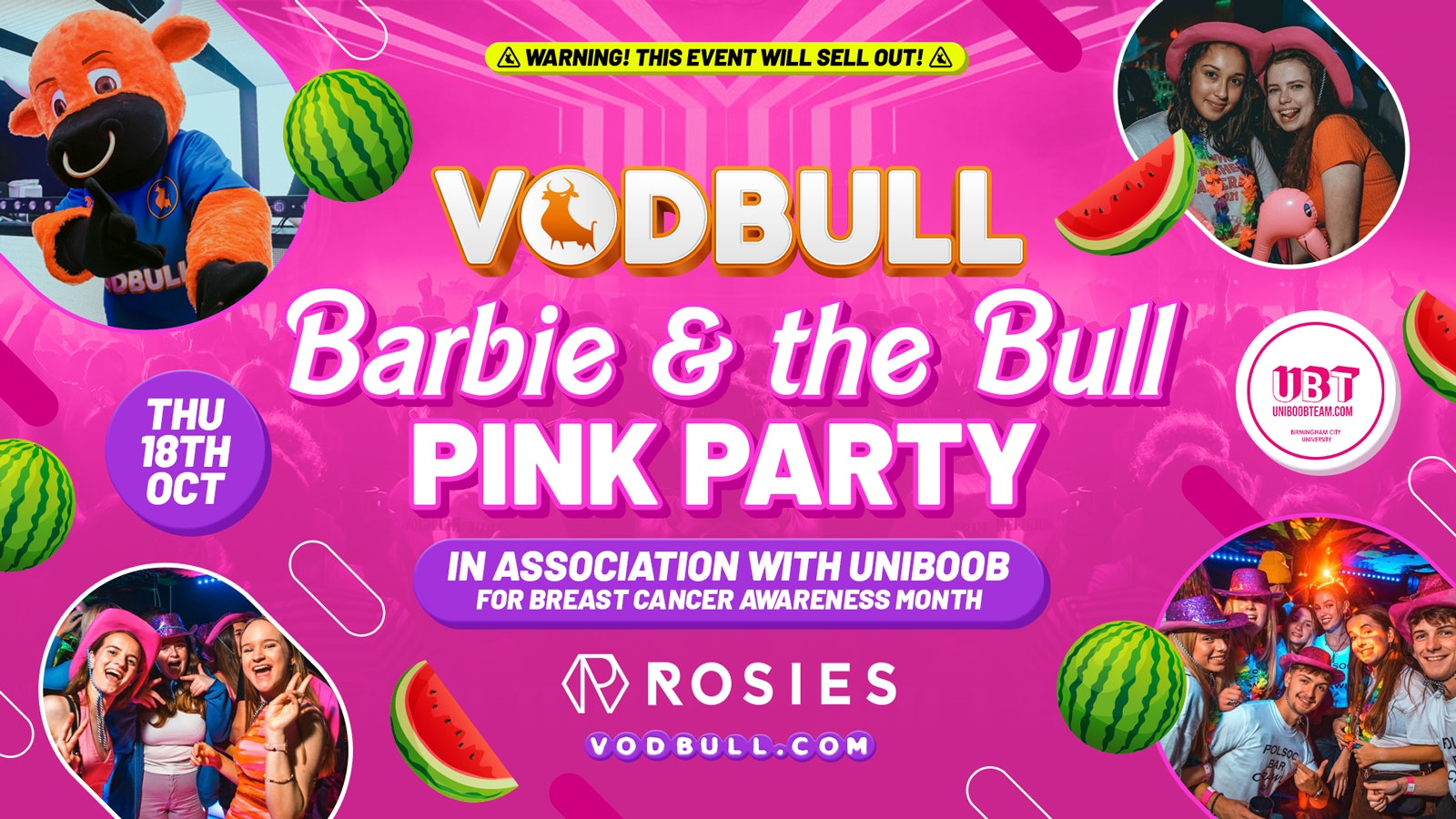 🧡[FINAL TIX!] 🩷BARBIE & THE BULL PINK PARTY!! 🩷Vodbull at ROSIES!! 🌟 19/10 🧡