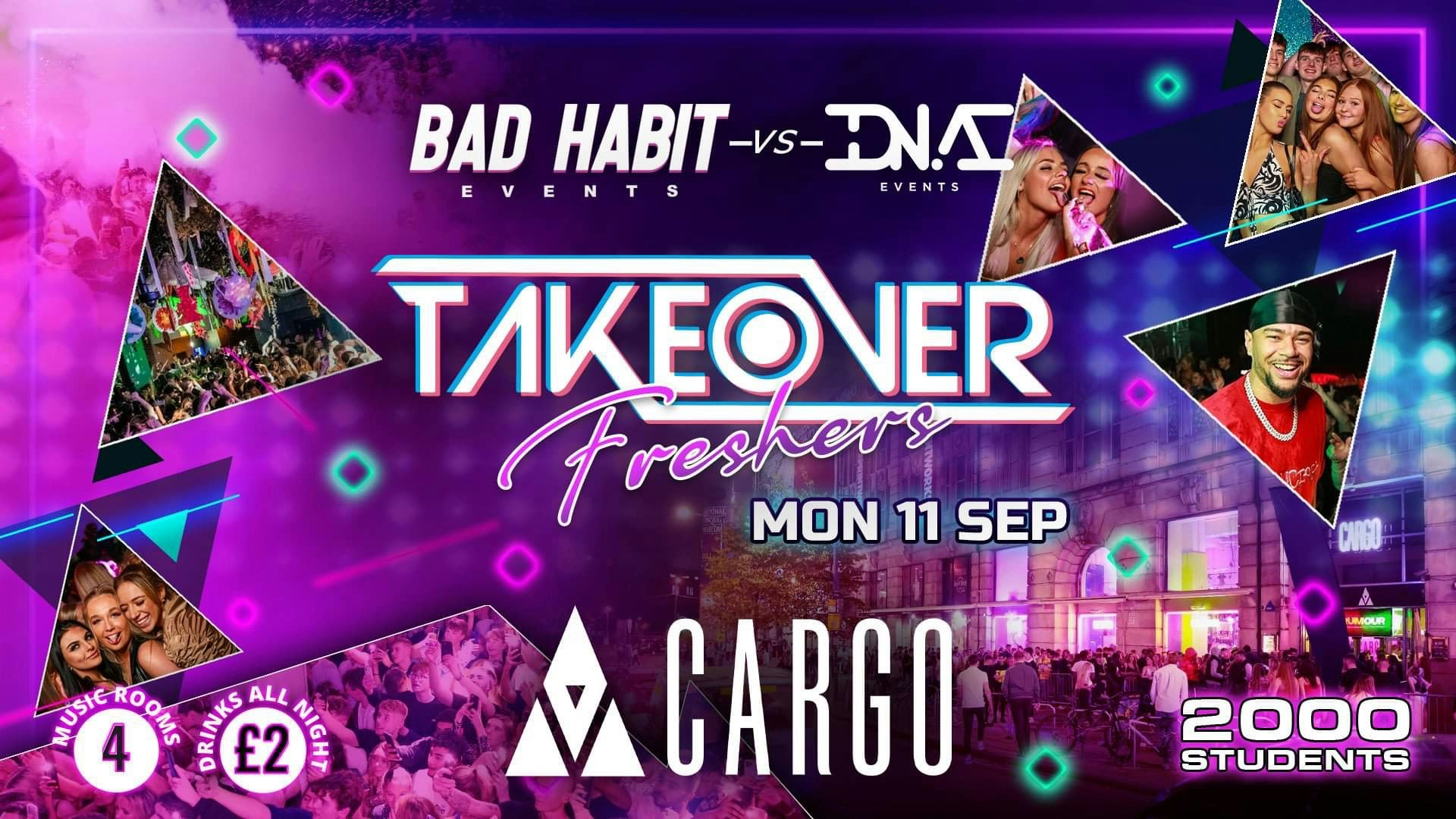 SALFORD FRESHERS ⚡️ TAKEOVER @ CARGO – FREE TICKETS 🔥 £2.50 DOUBLES ALL NIGHT! Manchester Freshers 2023 🙌