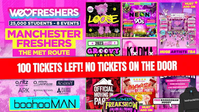  WE LOVE MANCHESTER FRESHERS ULTIMATE WRISTBAND! 🎉 - (The Met Route) - 🚨 FINAL 50 WRISTBANDS 🚨 In Association with BoohooMAN!  + FREE HOODIE & LOVE HEART SUNGLASSES!!