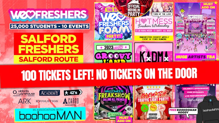  WE LOVE SALFORD FRESHERS ULTIMATE WRISTBAND! 🎉 ☮️  In Association with BoohooMAN! - (The Salford Route)!! 🏆 LIMITED AVAILABILITY! + FREE HOODIE & LOVE HEART SUNGLASSES