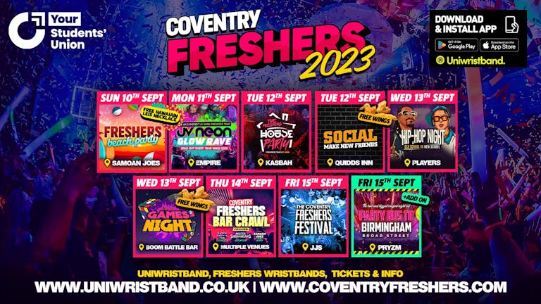 THE 2023 OFFICIAL COVENTRY UNIVERSITY FRESHERS WRISTBAND | Wristbands STILL ON SALE - Limited Remaining ⚠️